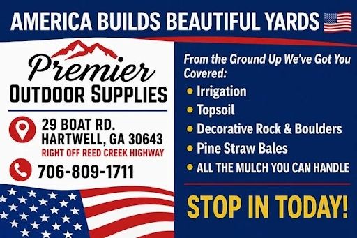 Pine Straw/Mulch/Soil for Premier Outdoor Supplies in Hartwell, GA