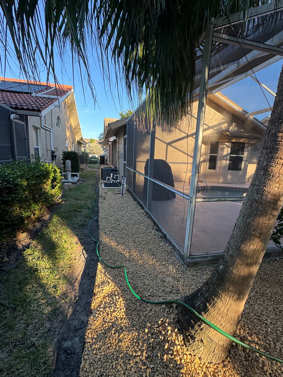 Mulch and rocks installation for BH Lawn and Landscape in Fort Myers, FL