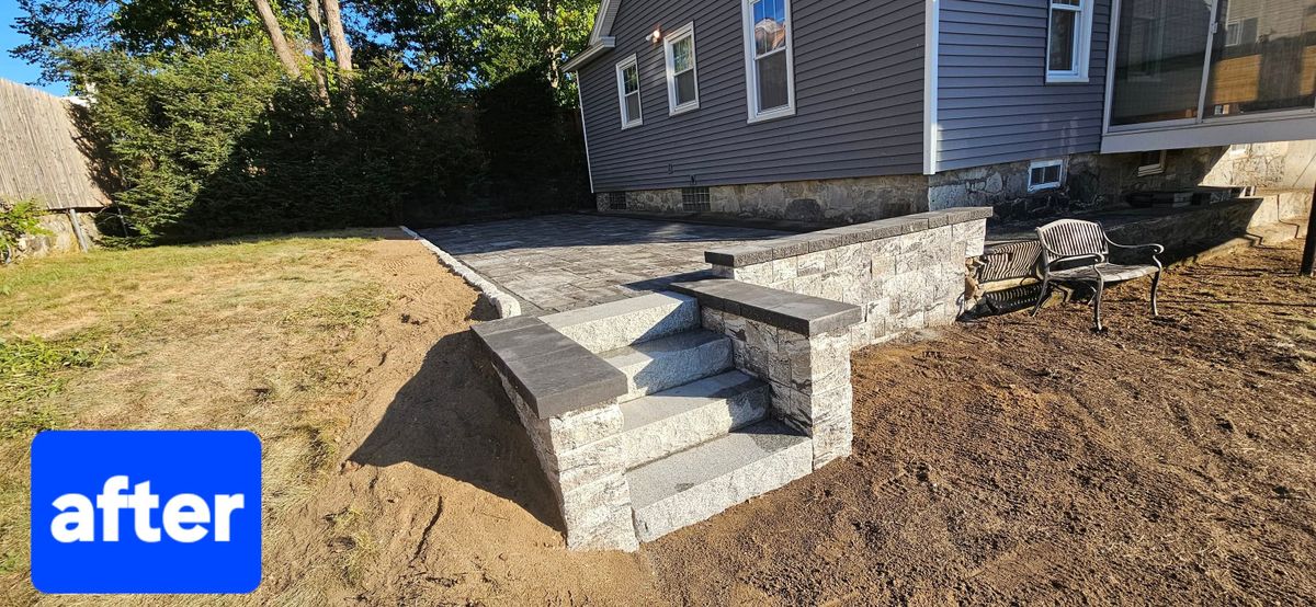 Step Installation for BC Landscaping Masonry in Amesbury, MA