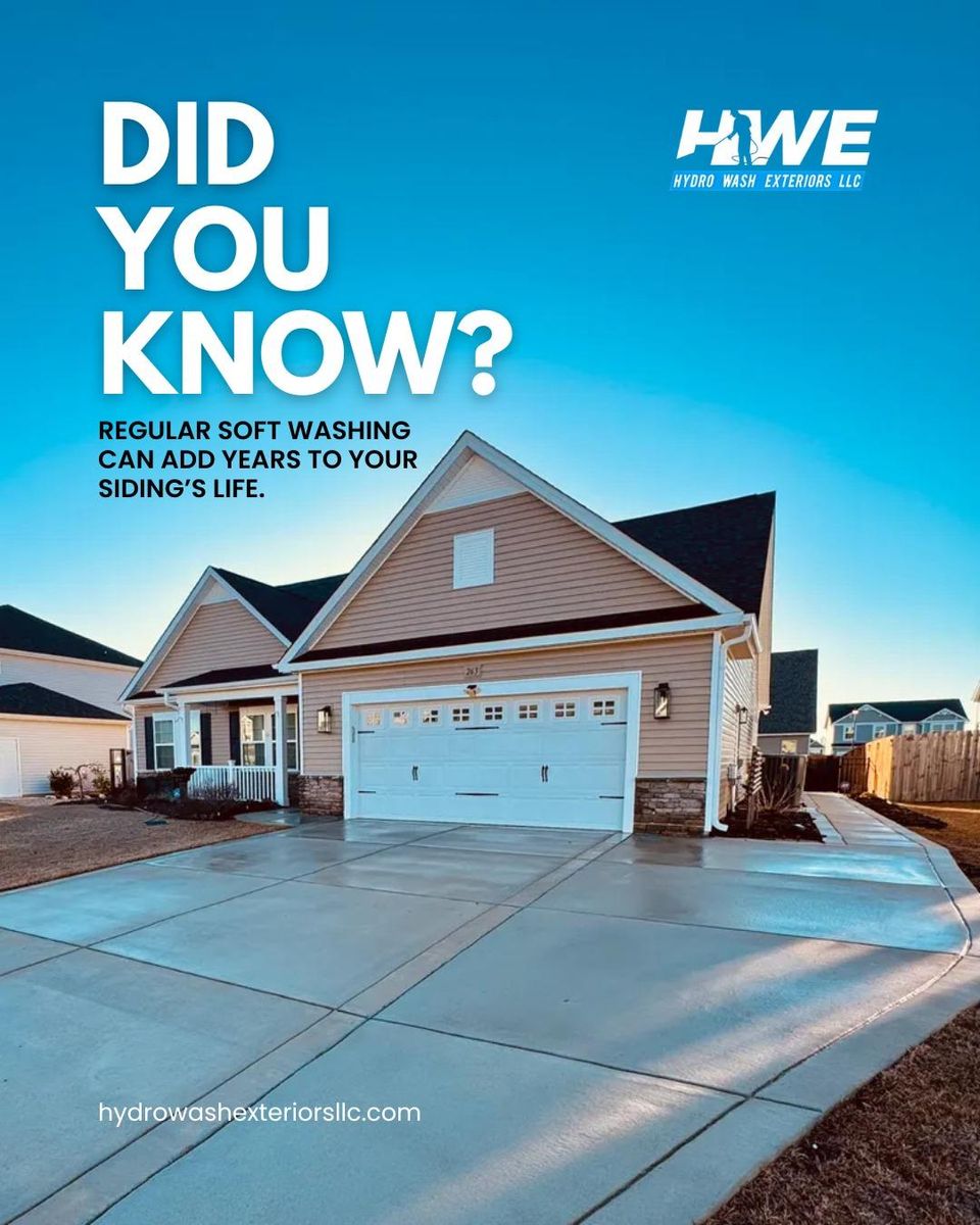 Driveway and Sidewalk Cleaning for Hydro Wash Exteriors LLC in Fayetteville, NC