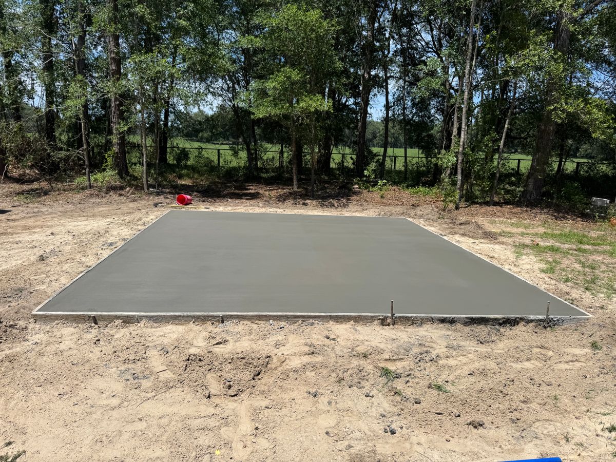 Concrete Slab Construction for Cameron Enterprises in Live Oak, FL