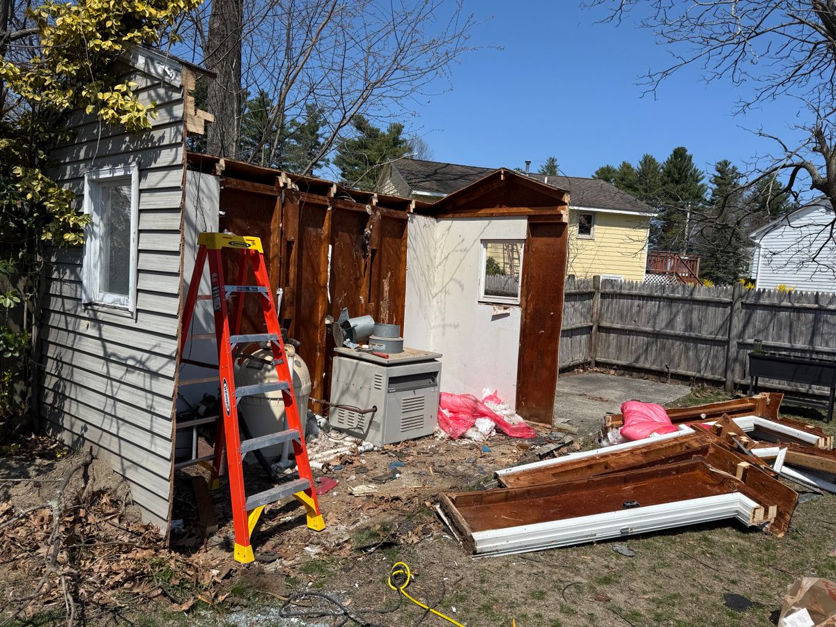 Shed demolition for Quality Demo Services LLC in Lawrence, MA