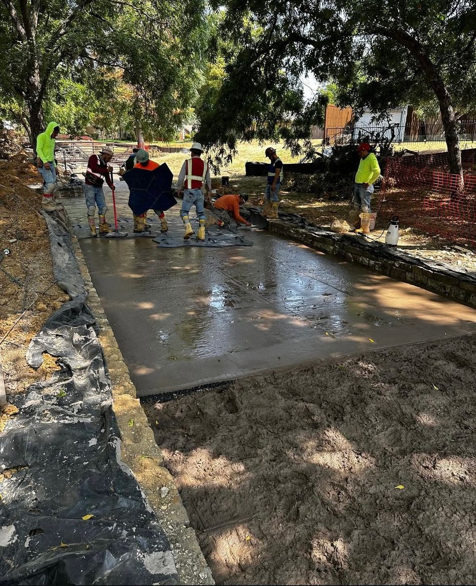 Decorative Concrete Services for EMG Construction in Balch Springs, TX