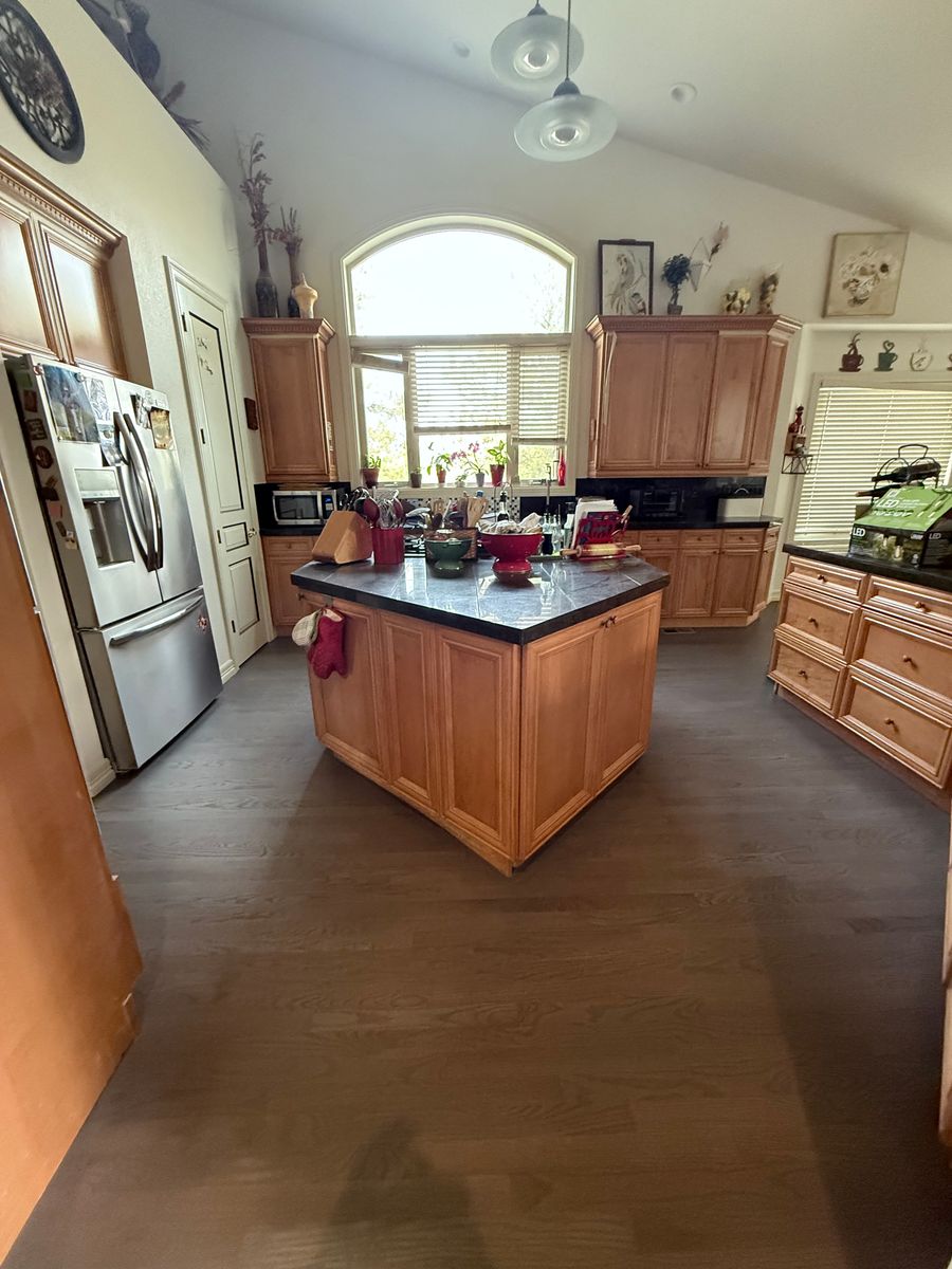 Kitchen cabinets restoration for Alpha Flooring & Painting Services. in Centennial, CO