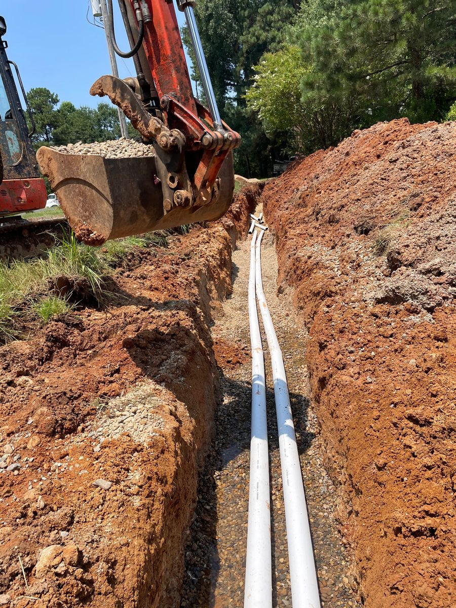 Storm drain/ Culverts/ French drains for JUSTIN JACQUES LLC DBA DOUBLE J EXCAVATION in Nashville, AR