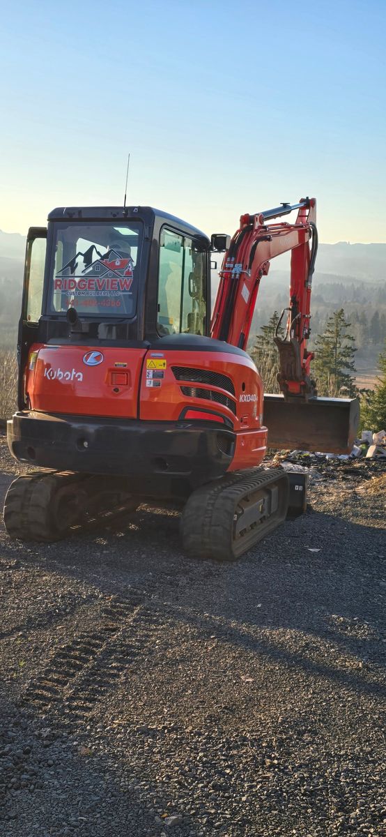 Excavating for Ridgeview Custom Builders in Sweet Home, OR