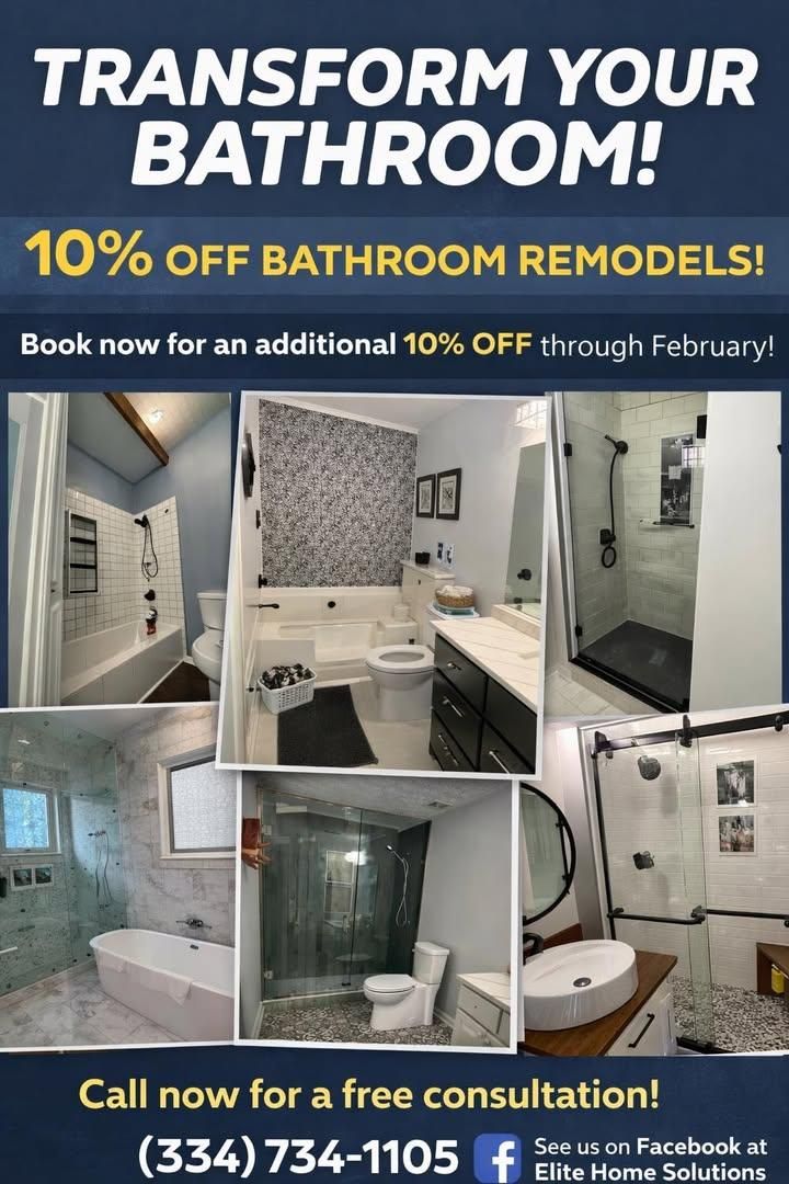 Bathroom Renovation for Elite Home Solutions  LLC in Smiths Station, AL