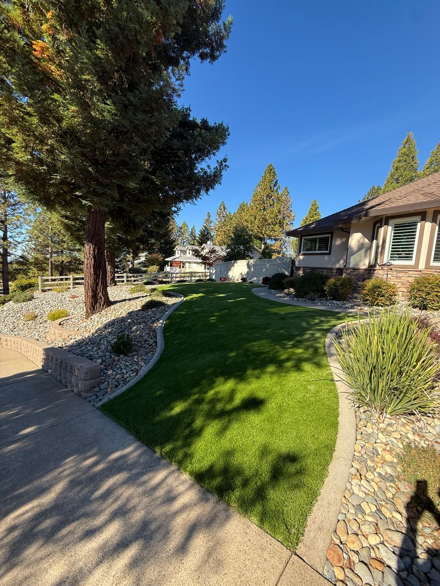 Artificial turf installation for Diamond Landscape & Hardscape in Diamond Springs, CA