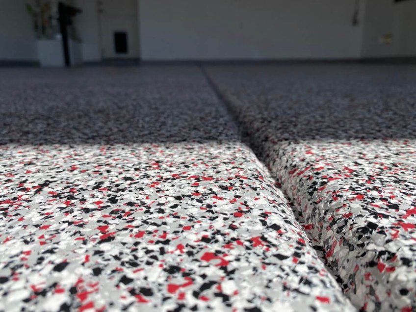 Vinyl Flake Garage Floors for Abstract Coatings & Designs in Salisbury, MD