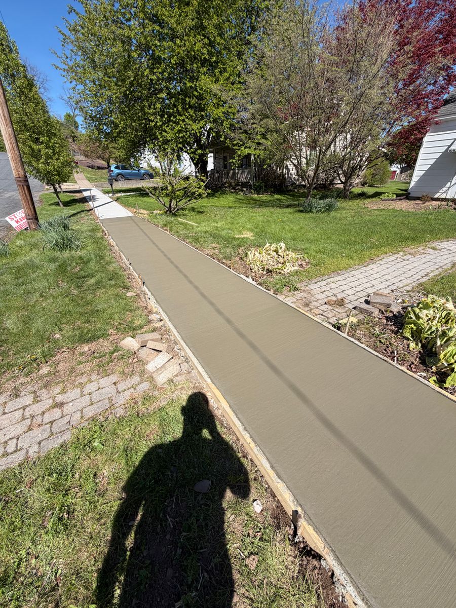Concrete Sidewalk & Patio Construction for Tri County Enterprises in Danville, PA