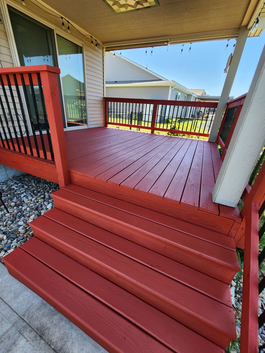 Deck staining for Goodside Painting and Handyman Service in Norwalk, IA