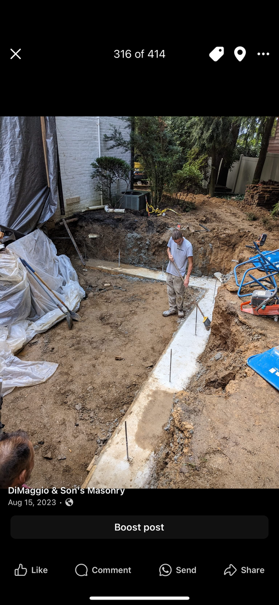 Foundations for DiMaggio & Son's Masonry in Aston, PA