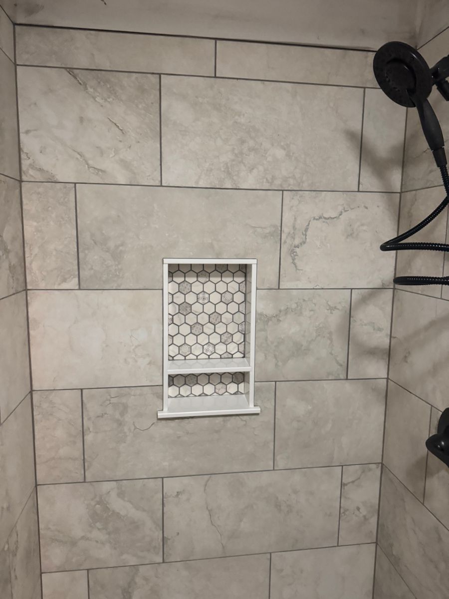 Shower Tiling for A-Otay Constructs in Lawrence County, TN