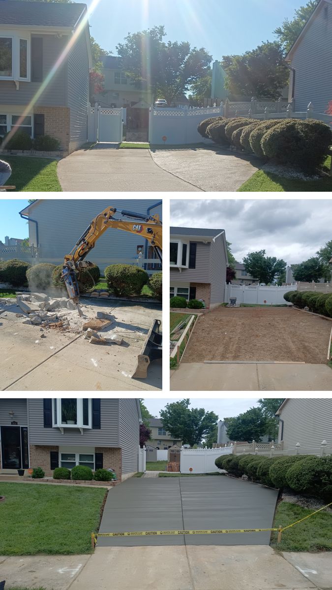 Concrete Driveway Installation for OBH Concrete LLC in Lusby, MD