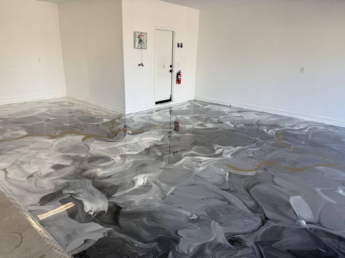 Basement Floor Epoxy Install for Mesa Epoxy Floors in Mesa, AZ