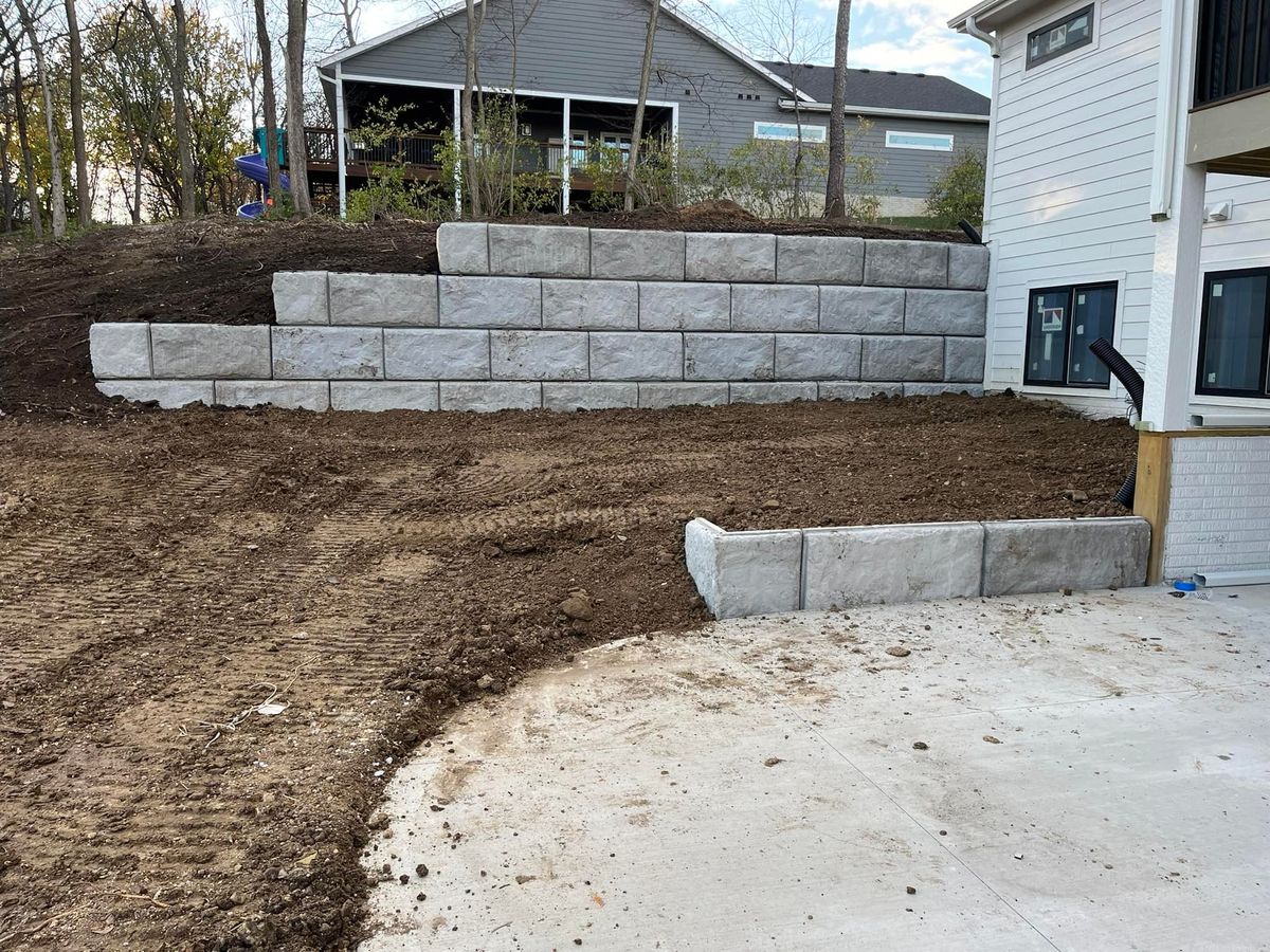 Retaining Wall Construction for Raccoon Valley Lawn Care in Des Moines, IA