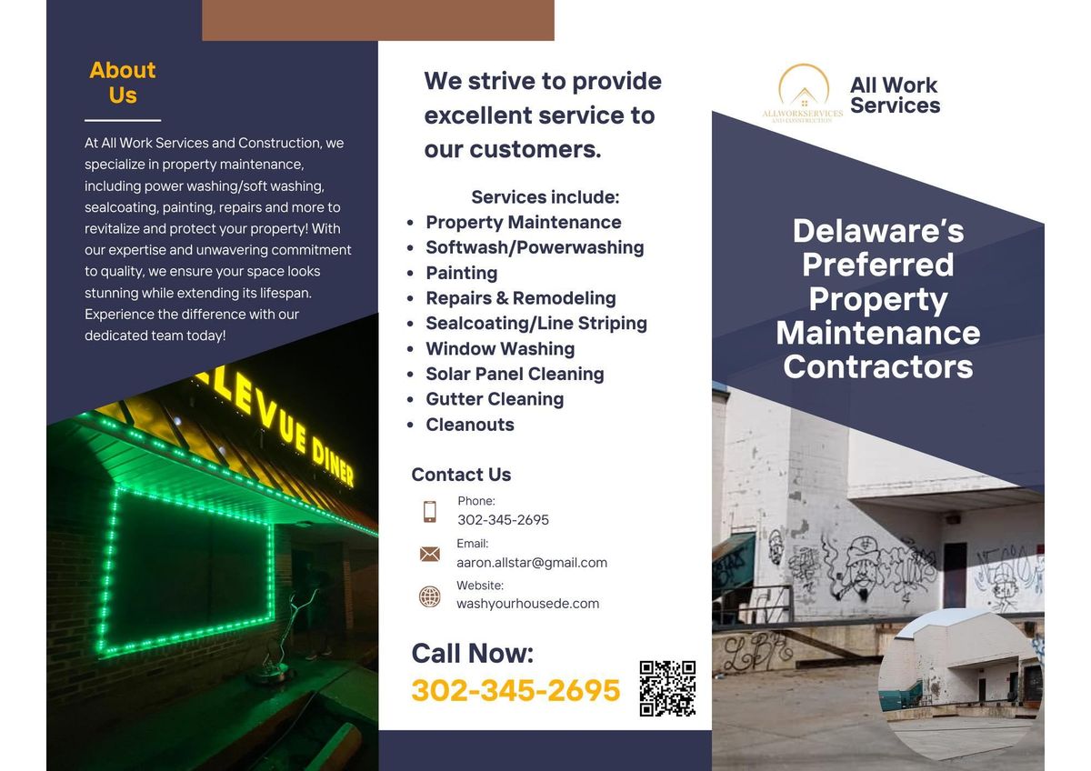 Commercial Pressure Washing for All Work Services and Construction  in Newark, DE
