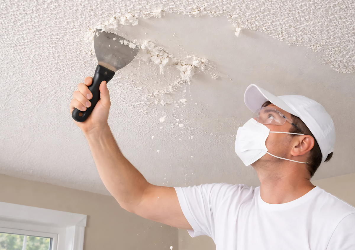 Popcorn Ceiling Removal for Fourth Gen Drywall in Portland, ME