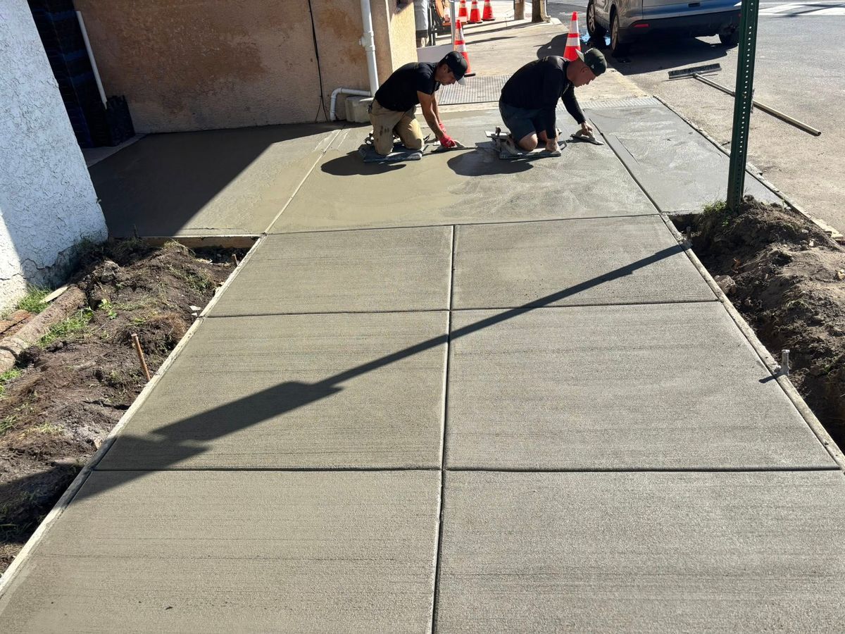 Sidewalk Construction for DiMaggio & Son's Masonry in Aston, PA