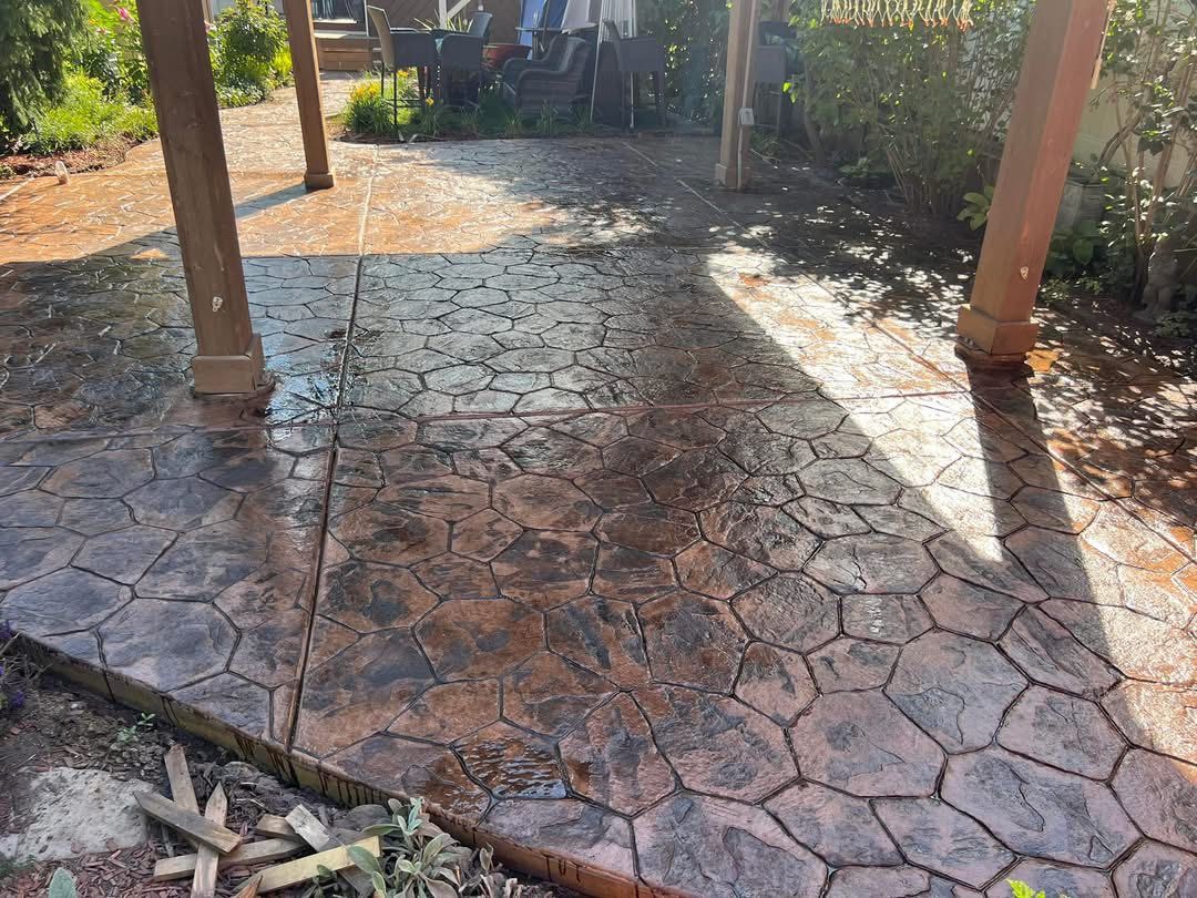 Stamped Concrete Installation for Feiloaki Construction LLC in Farmington, UT