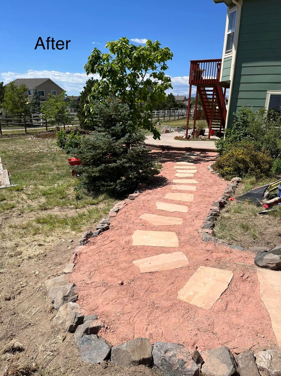 Flagstone Installation for Top of The Edge Landscape in Peyton,  CO