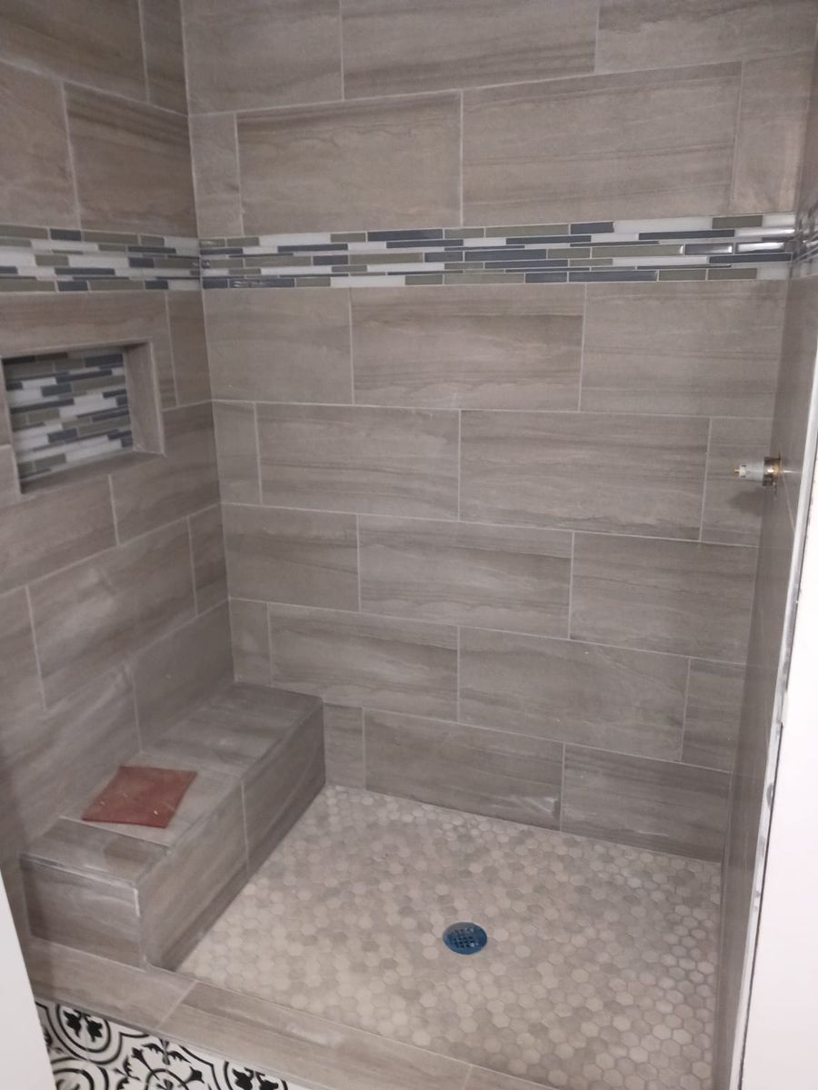 Tile,shower and floor installation for jeo painting llc in Huntsville, AL