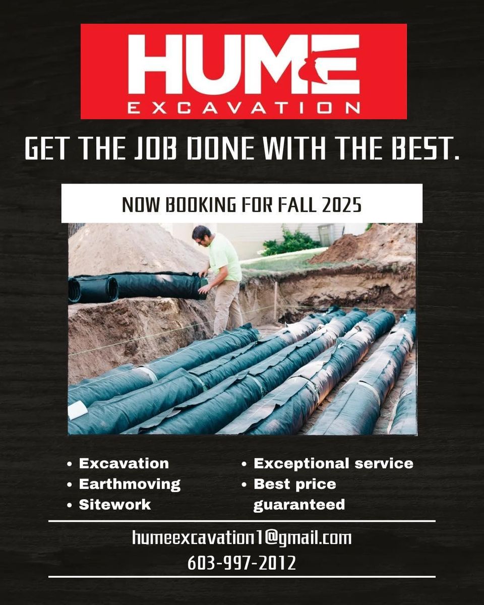 Site Preparation for Hume Excavation in North Hampton, NH