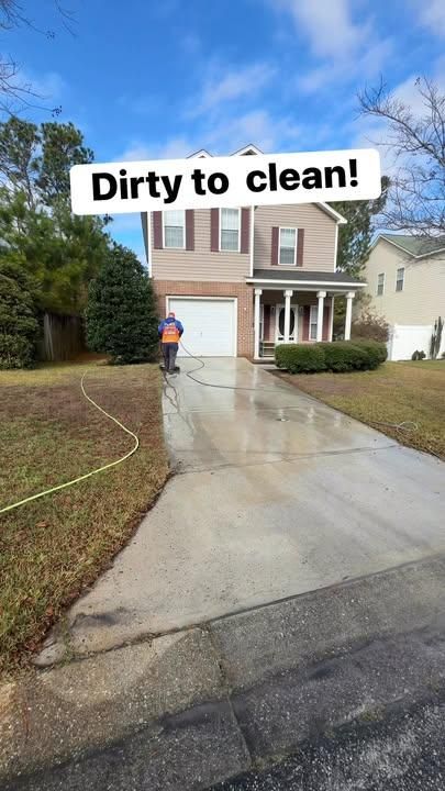 Driveway and Sidewalk Cleaning for Port City Power Washing in Wilmington, NC