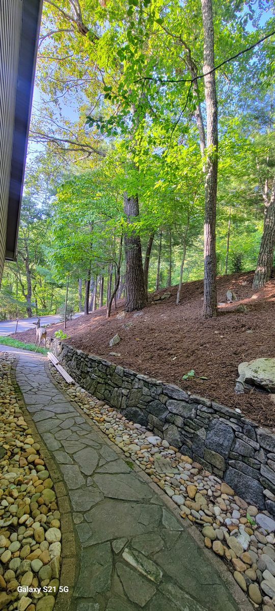 Retaining Wall Construction for C4 TrueVision Renovations in Asheville, NC