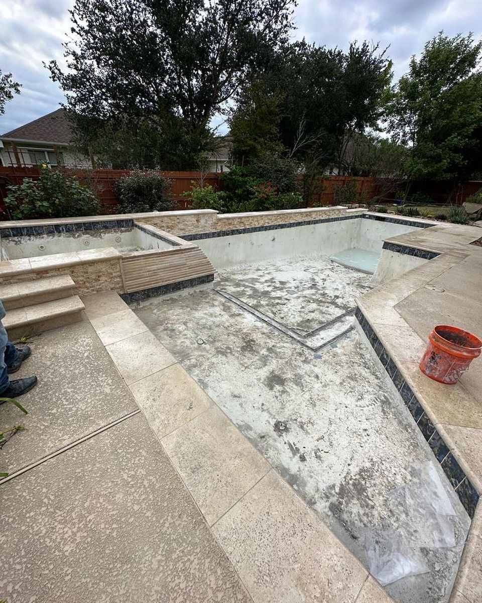 Custom Pool Construction for J & P Construction in Houston, TX