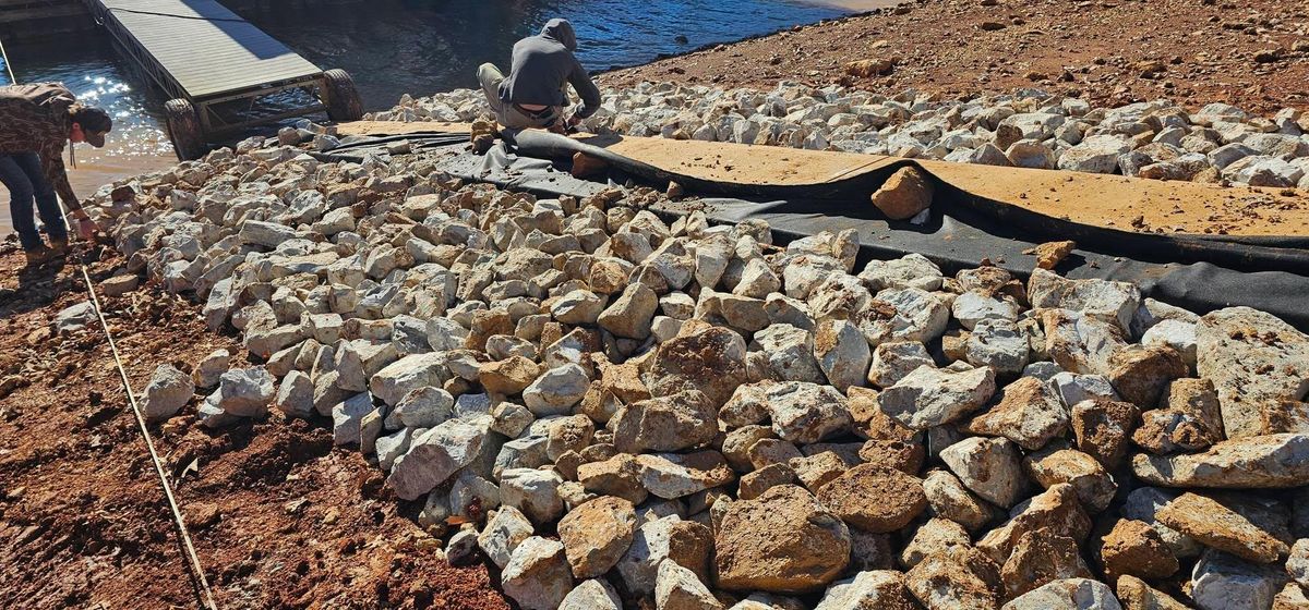 Shoreline Stabilization for Restoration Shoreline Norris Lake Rip Rap in Norris Lake, TN