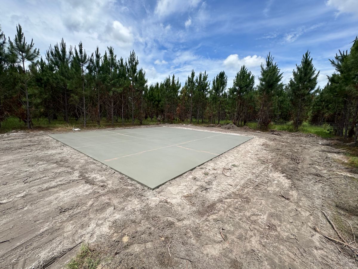 Concrete Slab Construction for Cameron Enterprises in Live Oak, FL