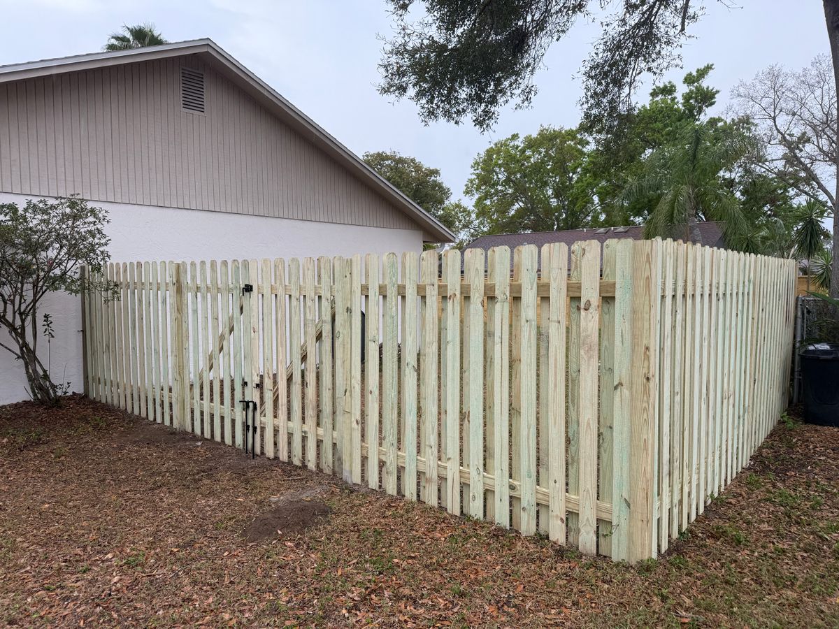 Wooden Fence Installation for Smith & Sons Fence Company in Riverview, FL