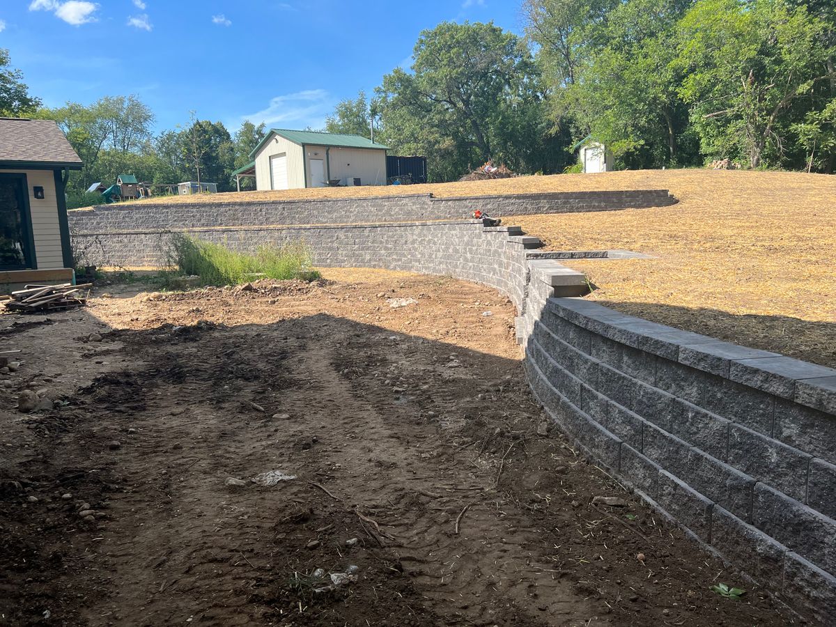 Retaining Wall Construction for Dahl's Landscape & Design in Waukesha, WI