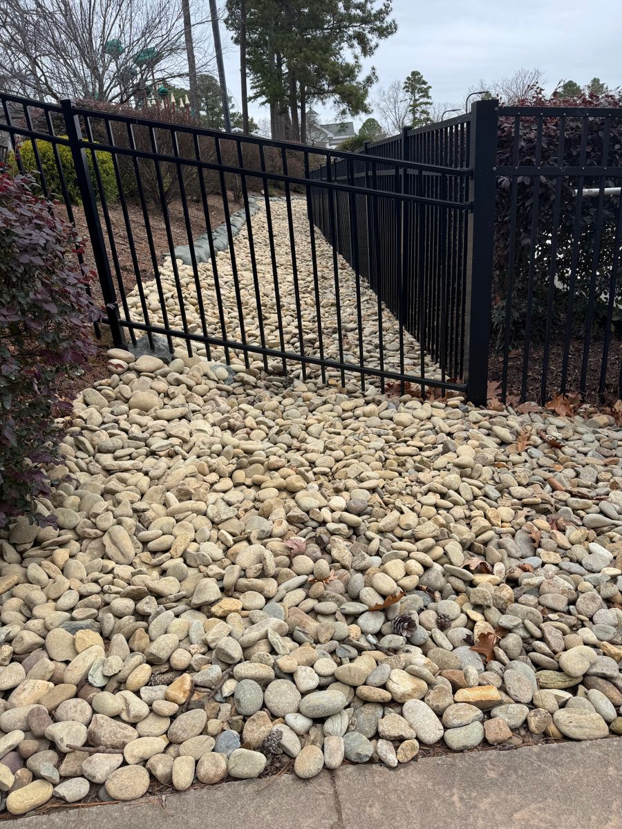 Rock Installation for Chavez Landscaping in Pittsboro, NC