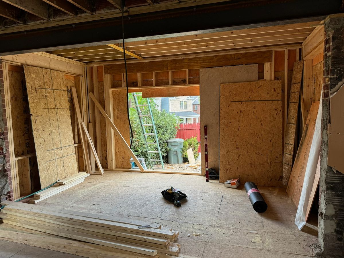 Framing for Ellery Contracting in Washington, DC