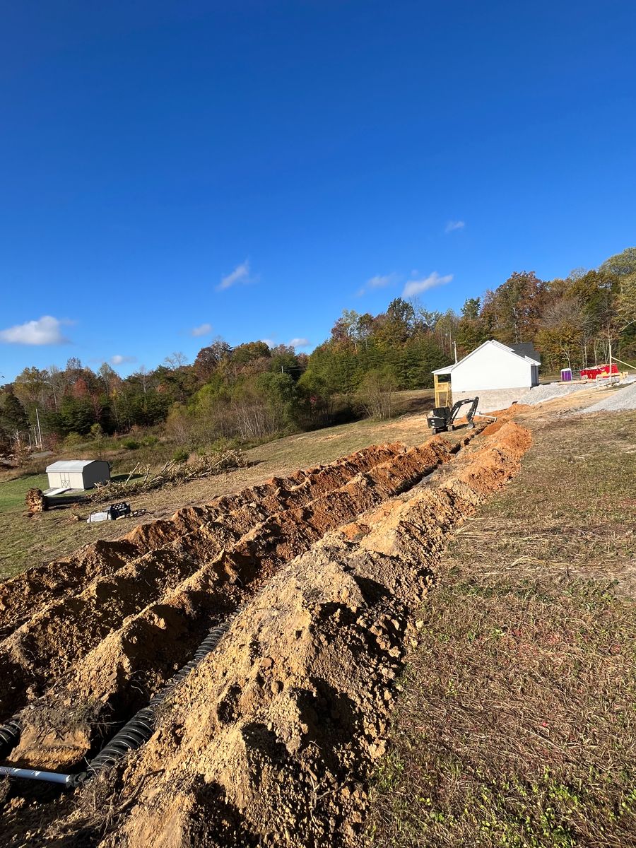 Septic installation for Blair Excavation in Cookeville, TN