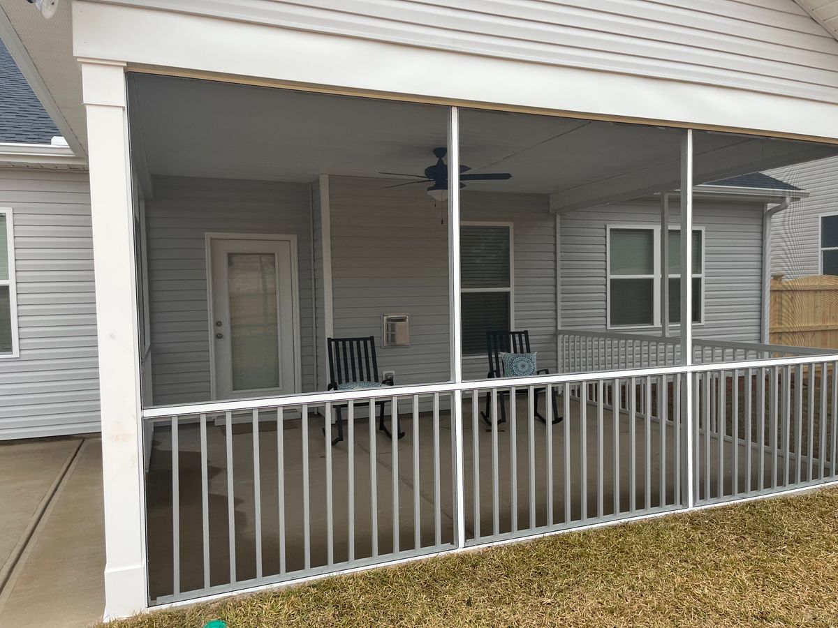 Screen Porch Installation for JB Nealy Fence in Elgin, SC