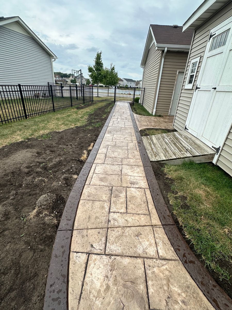 Stamped Concrete Installation for Fuentes Concrete Construction in Hammond, IN