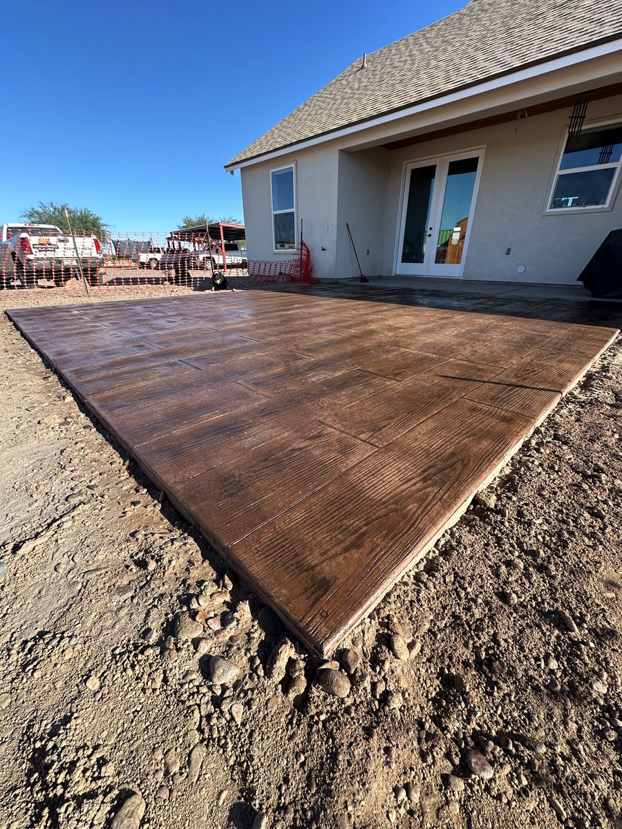 Stamped Concrete Installation for American Concrete Placement in Camp Verde, AZ