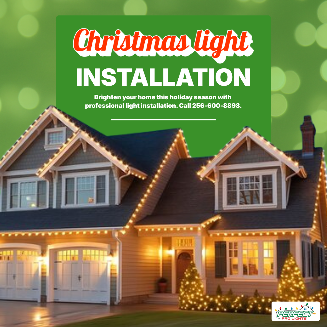 Christmas Lights Installation for Perfect Pro Wash in Oxford, AL