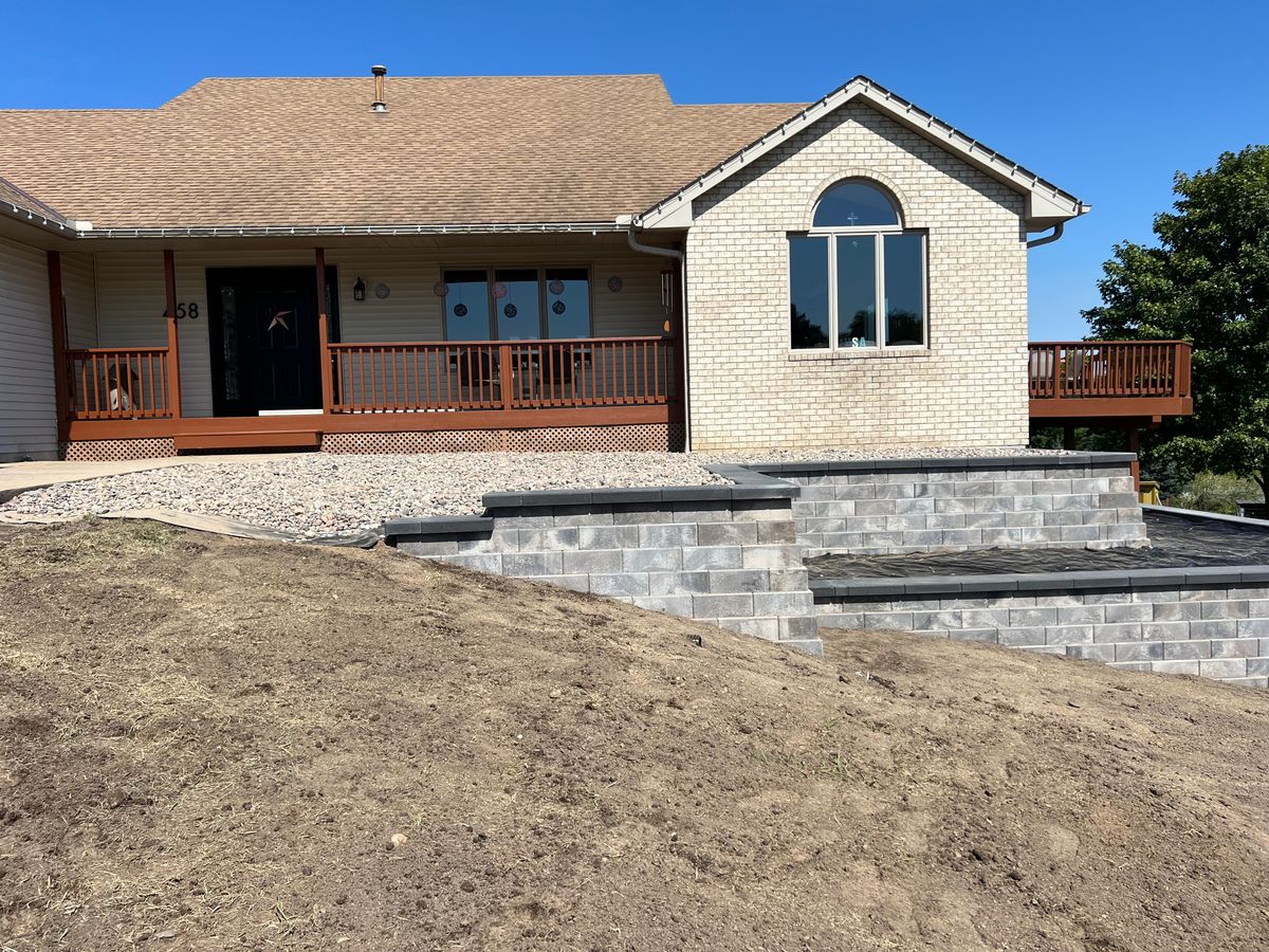 Retaining Wall Installation for Davis Landscaping in Wilson, WI
