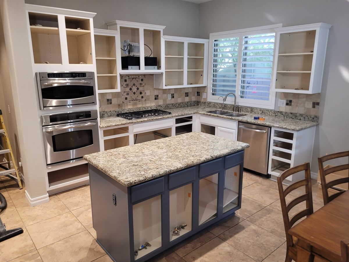 Kitchen Cabinet Repainting for Mr Painting Houses LLC in Laveen Village, AZ