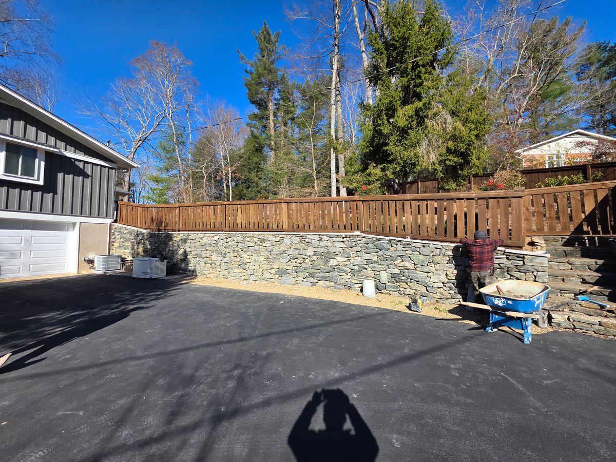 Hardscape brick laying for Acosta's Stone Work in Henderson, NC