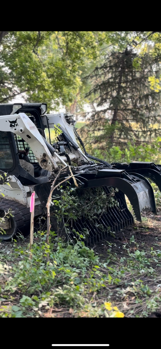 Land clearing for NXT LVL Excavating in New London, MN