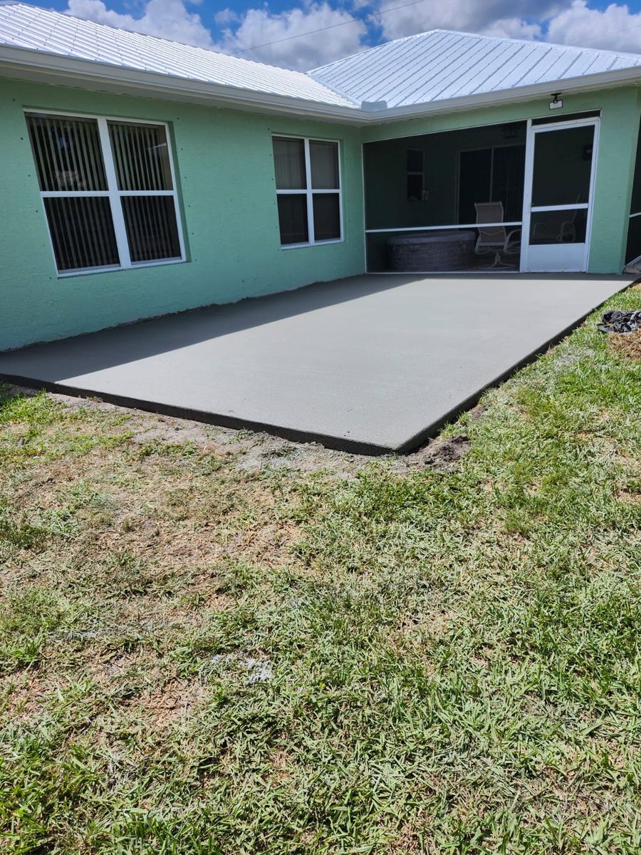 Patio Addition for Coastal Concrete Creation in Port St. Lucie, FL