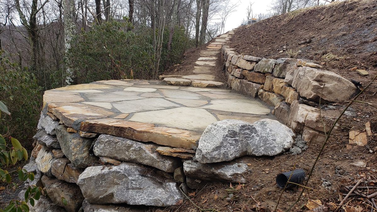 flagstone stone work for Acosta's Stone Work in Henderson, NC