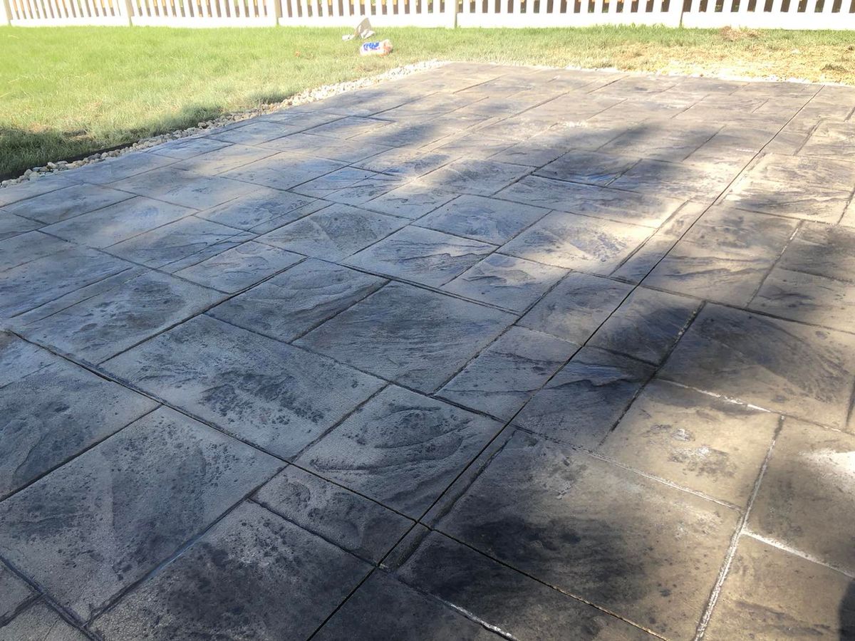 Stamped Concrete Installation for Harder Than Concrete in Indianapolis, IN