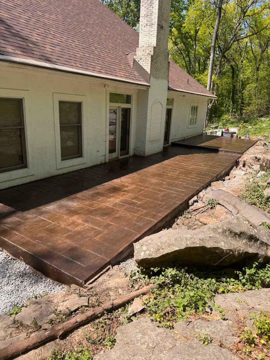 Stamped Concrete Installation for Tavarez Designs LLC in Huntsville, AL