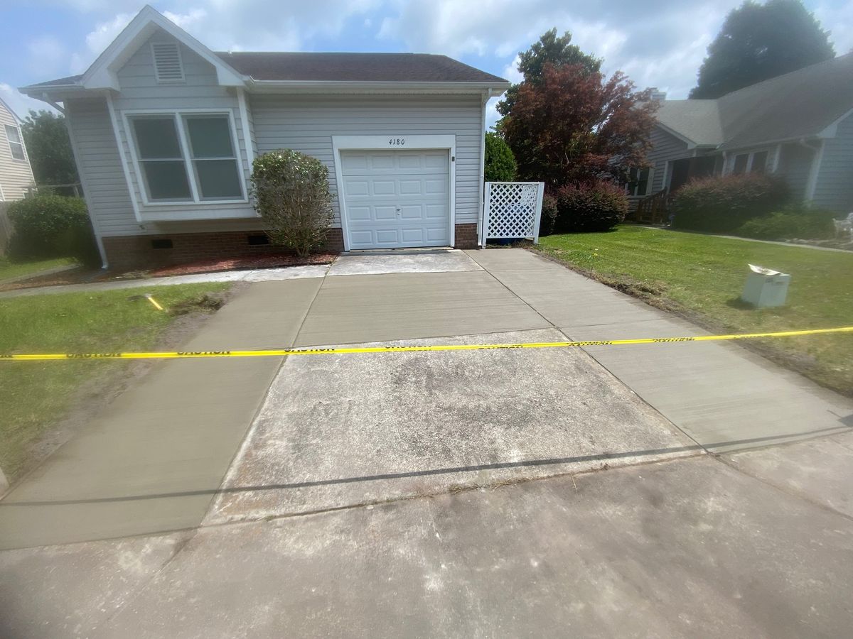 Sidewalk Installation for D & G Construction Solutions LLC in Wilmington, NC